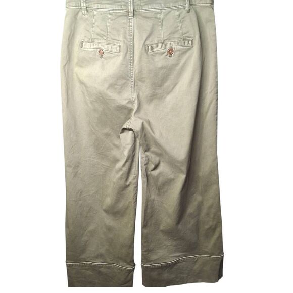 Anthropologie CHINO Wide-Leg Cropped Pants – Size 8 – Sage Green - Picture 3 of 8